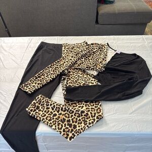 Leopard Print and Black Women's Jumpsuit